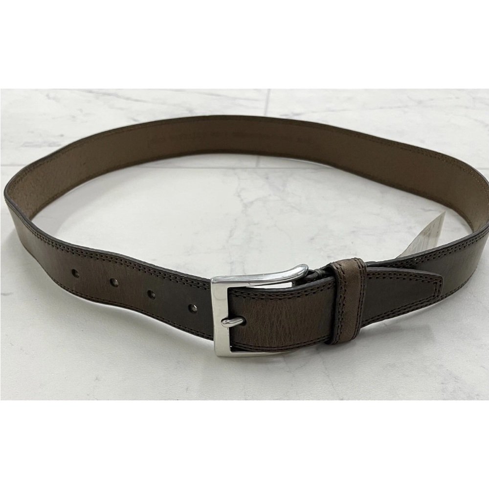 John Varvatos Brown Leather Belt - Picture 5 of 15